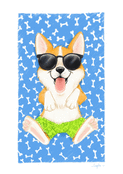 Corgi en vacances sous le soleil d'&eacute;t&eacute;